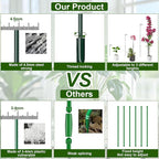 Mwellewm 3 Sets Plant Stakes 12/25/36 Inch Adjustable Plant Support Stakes Tall for Indoor Outdoor Plant Holder Stick Steel Garden Stem Pole Amaryllis Stakes with 15 Clip for Tomato Orchid Lily Flower