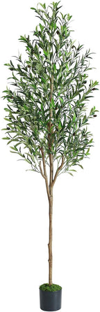 Alupssuc 7ft Olive Tree Artificial Indoor, Fake Tree Potted Faux Olive Trees with Lifelike Fruits and Realistic Leaves, Artificial Plants Indoor Fake Plants for Modern Home Office Living Room Decor