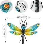 3pcs Dragonfly Decorations for Flower Pots, Colorful Metal Hanging Dragonfly Ornaments Plant Decorations Pot Huggers for Garden Yard Fence Outdoor Decor