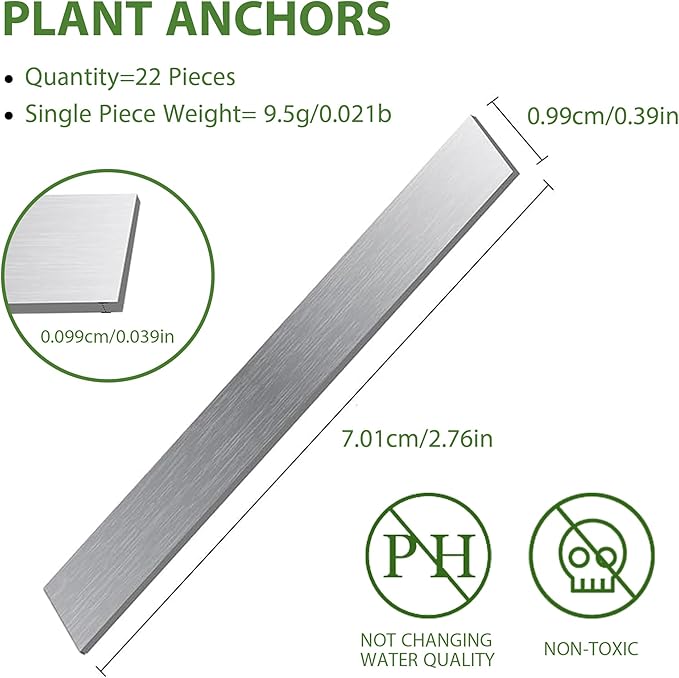 52Pcs Aquarium Plant Weights for Fish Tank - Aquarium Plant Anchors Live Plants Fixed Ring Base, Non-Toxic Weighted Blocks to Hold Aquatic Live Plants Underwater