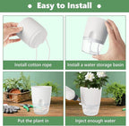 JMIATRY 15PCS Self Watering Pots 4 Inch Self Watering Planters for Indoor Plants Plastic 4 Inch Self Waterings Pots for Indoor Plant Small Self Waterings Pot with Transparent Water Reservoir, White
