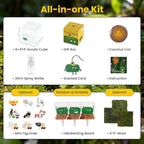 DIY Moss Terrarium Kit, 4 * 4 * 4 inch Acrylic Cube Mini Garden with Live Star Moss, Soil, Endless Love-Craft Kit for Adults and Teens, Relaxing Desk Decor & Unique Gift for Home or Office