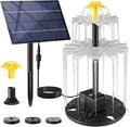 Solar Water Fountain for Bird Bath, 2.5W DIY Solar Powered Fountain Pump Kit with 4 Spray Nozzles, 9.54FT Cable for Birdbath, Garden, Pond, Pool, Outdoor