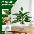 2 Pack Artificial Potted Plants, 16" Fake Plants Indoor in White Pots for Home Bathroom, Office Desk, Shelf - Realistic Faux Greenery Desk Plants for Living Room, Kitchen, Farmhouse Decor