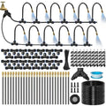 160Ft 1/4" Drip Irrigation System for Garden – 34 Adjustable Copper Nozzles, Automatic Atomizing Sprinkler System for Outdoor Plants Raised Bed, Yard, Potted Plants & Lawn