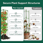 Halatool 3 Pack Tomato Cages for Graden 60 Inch, Adjustable Metal Tall Heavy Duty Tomato Trellis Plant Support, Foldable Tomatoes Stakes for Climbing Vegetables Flowers Fruits
