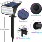 Sucolite 6-Pack Solar Spot Lights Outdoor Waterproof IP65, 9 Lighting Modes 2-in-1 Solar Landscape Spotlights for Yard, 59 LED Solar Powered Wall Lights for Garden Pathway Driveway Walkway, Multicolor