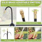 66FT Drip Irrigation Kit with Timer, Automatic Garden Watering System with Flexible 360° Bendable Hose & Adjustable Emitters, Drip Irrigation System for Greenhouse, Yard, Flower Bed, Lawn & Plants