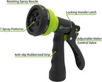 AUTOMAN EVA Recoil Garden Hose 25ft - Includes 7 Pattern Spray Nozzle,Curly Water Hose 25 Foot,Watering Hose Coil,Retractable,Corrosion Resistant Garden Coil Hose.Green