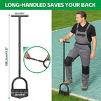 Edger Lawn Tool, 41.8” Manual Lawn Edger Tool with Ergonomic T-Grip & Wide Footplate, Metal Half Moon Grass Edgers for Garden Yard Landscaping Maintenance