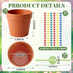 30 Set Paintable Flower Pot with Drainage Craft Kit DIY Flower Plant Crafts with Paint Flowerpot Lid for Spring Summer Gardening Art Project Classroom Party Activities