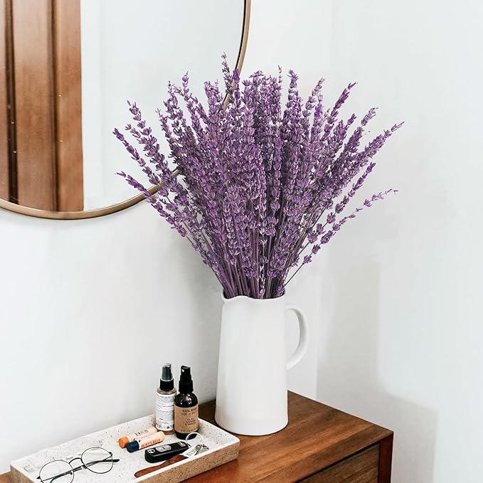 Uieke 12Pack Dried Lavender Flowers Bundles, 16" Dried Purple Preserved Lavender Stems Bouquet for Shower Weeding Home Fragrance Vase Crafts Decor, 600g(21.06oz)
