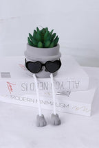 Zen Home Small Fake Plants for Shelf - Mini Succulent Artificial Decor - Desk Plants for Office - Faux Plant - Cute Home Decor (Shy Grandpa)