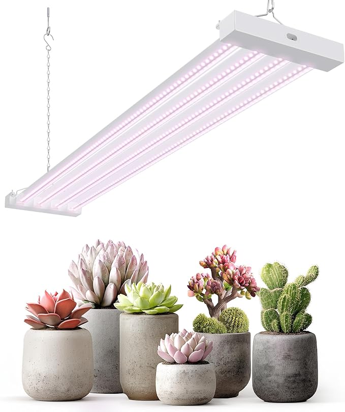 Barrina TX-L63 3FT LED Grow Light, 63W, 4 Panels Wider Coverage, Full Spectrum, High PPFD, Super Bright, Linkable, Hanging Fixture, Plant Stand with Grow Light for Indoor, Vegetable, Seeding, 1 Pack