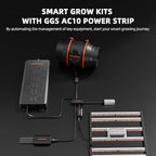 Spider Farmer Grow Tent Kit with GGS AC10 Power Strip 4x4x6.6ft Complete G5000 Bar Style LED Grow Light Full Spectrum 48"x48"x80" Indoor Grow Tent 6" Inline Fan Carbon Filter Ventilation System