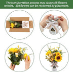 CEWOR Fake Flowers in Vase, Artificial Flowers with Vase Faux Silk Floral Arrangement Table Centerpieces Decor for Home Office Dining Farmhouse Coffee Table Living Room Bathroom Plant Decor(Yellow)