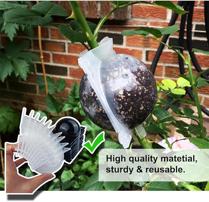 MIIIM 20 PCS Air Layering Propagation Kit with Zip Ties, Reusable Grafting Ball, Clear Air Layering Pods, Rooting Ball for Fast Propagation (Small)
