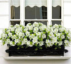 Artificial Geranium Flowers for Outdoor Decoration, 6 Bundles UV Resistant Silk Geranium Fake Plants Faux Flowers for Front Porch Garden Patio Window Box Outside Indoor Decor (White)