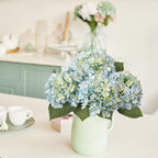 Leftover 4 Pcs Light Blue Hydrangea Artificial Flowers,21" Real Touch Faux Hydrangea Flowers and 3 PCS Butterflies for Hydrangea Decor,Floral Arrangements for Centerpiece Table Decorations,Home Decor
