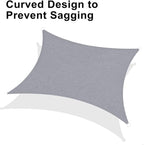 LOVE STORY Custom Size 8'x18' Silver Grey Sun Shade Sail Rectangle UV Block Canopy Patio Sail Sunshades Fabric for Outdoor Garden Carport (We Make Custom Size)