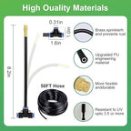 360° Adjustable Drip Irrigation System-50FT Garden Watering System with 16 Brass Nozzles,Irrigation System for Garden/Yard/Lawn,Greenhouse Accessories, 5/16" Tubing Garden Irrigation System