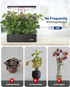 iDOO Hydroponics Growing System Kit 12Pods, Christmas Gifts for Women Mom, Herb Garden Indoor with LED Grow Light for Home, Built-in Fan, Auto-Timer, Adjustable Height Up to 11.3", 12Pods WiFi-Black