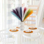 SeptCat 90 Pcs Pampas Grass Rainbow Decor 21.7" Fluffy Faux Short Multicolor Pampas Grass Artificial Small Pompas Grass Flower Vase Filler for Home Wedding Decoration