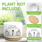 Friend Gifts for Women, I Wish You Lived Next Door, Cute Succulent Plant Pot, Flower Planter, Friendship Long Distance Relationship Gifts for Women Best Friend (Plants Not Included)