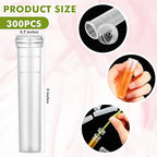 Irenare 300 Pack Flower Water Tubes 3 Inch Reusable Plastic Vials for Flower Arrangements Floral Tubes with Cover Fresh Florist Supplies for Decoration Arrangement Preserving(Clear)
