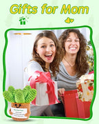 JELUTAR Gifts for Mom Crochet Positive Succulent, Mother's Day Birthday Gifts from Daughter Son for Mom Friends Wife Cute Funny Plant Decors (Mom's Green Thump)