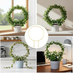 2 Pack Circle Trellis for Climbing Plants Indoor, Small Metal Garden Plant Support Stakes for Decorative Potted Plants Pothos Hoya Trelli Vines Indoor Outdoor (Gold)