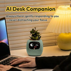 PLANTSIO Ivy Interactive AI Desk Companion, Smart Plant Pet with 100+ Expressions, Cute Indoor Planter for Office Decor, Unique Gift for Plant Lovers & Coworkers(Blush)