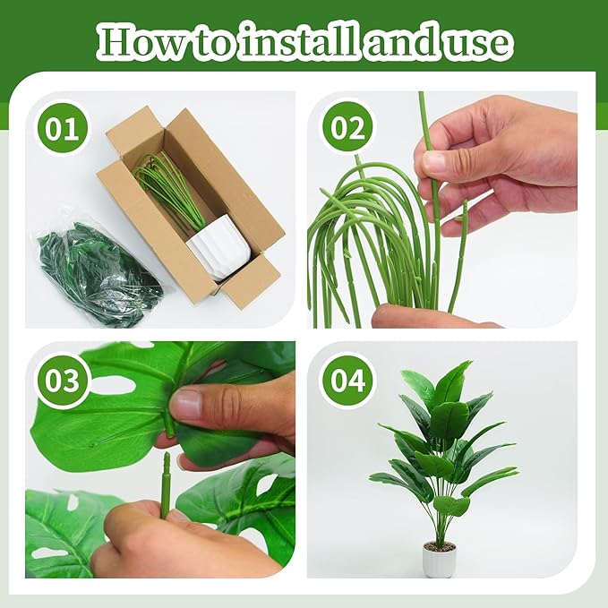 28“ Fake Plant Artificial Banana Tree for Room Decor, Faux Potted Plants Indoor for Home Living Bedroom Aesthetic Farmhouse Dorm Office Classroom and Outdoor Garden Porch Balcony Decor