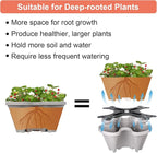 GameXcel Vertical Planter Tower - 5 Tier Stackable Garden Planters with Wheels and Tools Plant Pots for Strawberry Herb Flower and Vegetable Indoor Outdoor Use Gray 2 Pack