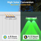8 Pack Solar Fence Lights Outdoor - Warm White & RGB 6 Color, Dusk to Dawn Deck Light, Solar Powered Light Outdoor IP65 Waterproof, Solar Garden Lights for Outside/Backyard/Railing/Step/Patio/Wall