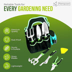 8 PCS Gardening Tools Set with Bag | Heavy-Duty Rust-Proof Hand Tools, Plastic Handles, 15 Plant Tags Included | Garden Tools, Gardening Essentials, Garden Supplies Gift for Men, Women & Gardeners