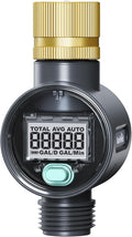 RAINPOINT Water Flow Meter with Brass Inlet, Water Meter for RV Tank Filling, Garden Hose Watering, Lawn Sprinkler & Nozzle Sprayer, ±5% Accuracy, Max Measured Consumption of 9999.9 Gallon/Liter