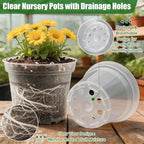 3 Inch Clear Nursery Pots 100 Pcs with 5 Pcs 20 Cell Potting Trays, 5 Sets Seed Starting Kit for Seedlings Cuttings Indoor Growing, Sturdy Transparent Plant Pot Carrying Tray Germination Set