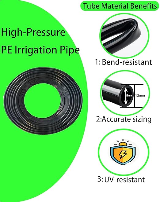 Drip Irrigation System,Automatic Garden Watering System, 360 Adjustable Mist Sprayer Nozzle, High Volume Water Flow Rotating Sprinkler Head for Garden,Patio,Potted Plants, Fine Misting to Jet Spray