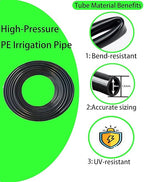 Drip Irrigation System,Automatic Garden Watering System, 360 Adjustable Mist Sprayer Nozzle, High Volume Water Flow Rotating Sprinkler Head for Garden,Patio,Potted Plants, Fine Misting to Jet Spray