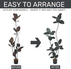 Artificial Rubber Tree 6FT(72in) Tall Faux Trees with Realistic Leaves, Fake Rubber Floor Potted Artificial Plants for Home Office Living Room Indoor Outdoor Decor (6feet,1Pack)
