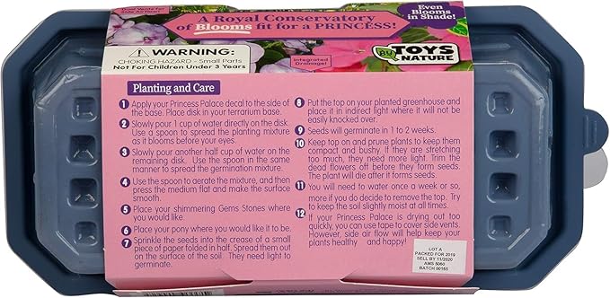 Grow Your Own Flower Princess Palace Terrarium Starter Kit - Blooming Jewelweed & Princess Flowers, Includes Pony, Royal Gems & Complete Supplies to Start Growing in a Week