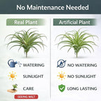 2 Pack Artificial Air Plants, Realistic Looking Faux Tillandsia Succulents for Home Decor, Indoor Outdoor Garden, Terrarium, Office Desk, Wedding Displays (Flocking)