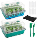Hanaoyo Self-Watering Seed Starter Tray 2 Packs, 96 Cells Seed Starter Kit with Humidity Vented Domes and High Lid, Germination Kit for Indoor Greenhouse Seed Starter