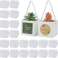 Temlum 2.5 Inch Succulent Wrap Bags (Fits 2.5″ Pots) with Thank You & Let Love Grow Stickers, Small Gift Box for Wedding, Baby Shower, Succulent Party Favors for Guests (White 40pcs)
