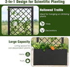 HAPPYGRILL 2 Raised Garden Bed with Trellis, 44” Metal Elevated Garden Box for Climbing Plants Vine, Outdoor Planter Box for Yard, Garden, Balcony