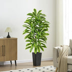 Artificial Yellow Dracaena Tree - 5FT Tall Fake Plants with Black Planter - Artificial Plants Indoor Floor Plant in Pot - Large Tropical Fake Yucca Potted Tree for Home Office Living Room Decor