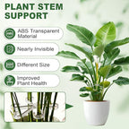 32pcs Upgraded Plant Stem Support, Transparent Plant Support for Indoor Plants, Reusable Climbing Houseplant Stem Holders, Plant Stabilizer, 4 Sizes Plants Accessories