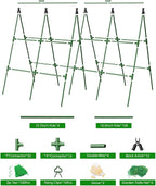 MYMULIKE 4 Pack Cucumber Trellis, Garden Trellis for Climbing Plants Outdoor, A-Frame Cucumber Trellis for Raised Bed, Plant Grow Support for Tomato, Squash, Vegetable, Flower(33"x47"x4Pcs)