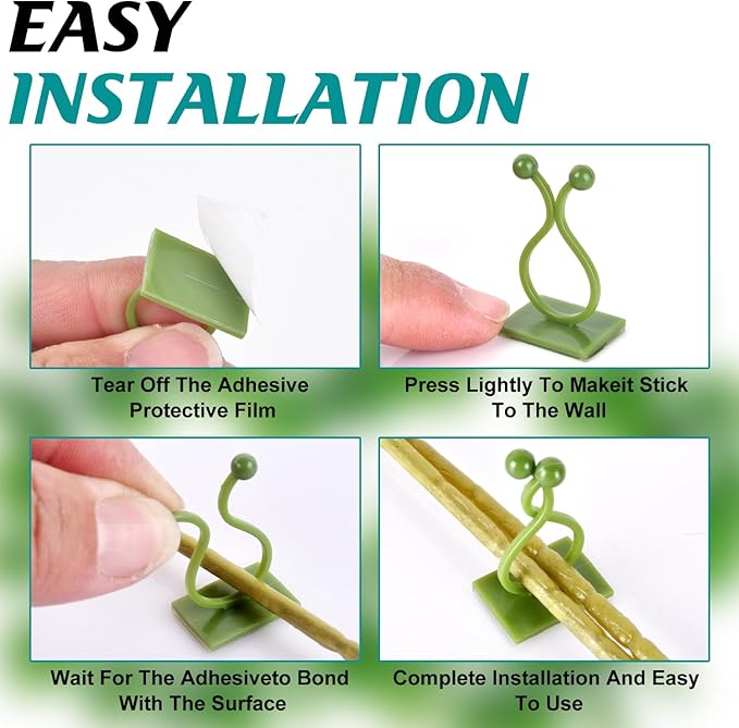 ALLWIN Plant Climbing Wall Clips - 120Pcs,Plant Hooks for Vines, Money Plant Clips